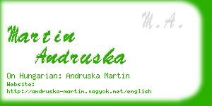 martin andruska business card